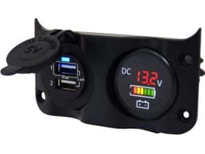 Wave dubbele USB & voltmeter